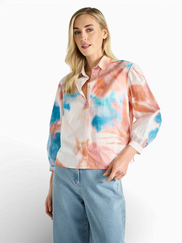 Multicolor blouse met print en zakken Marie Mero