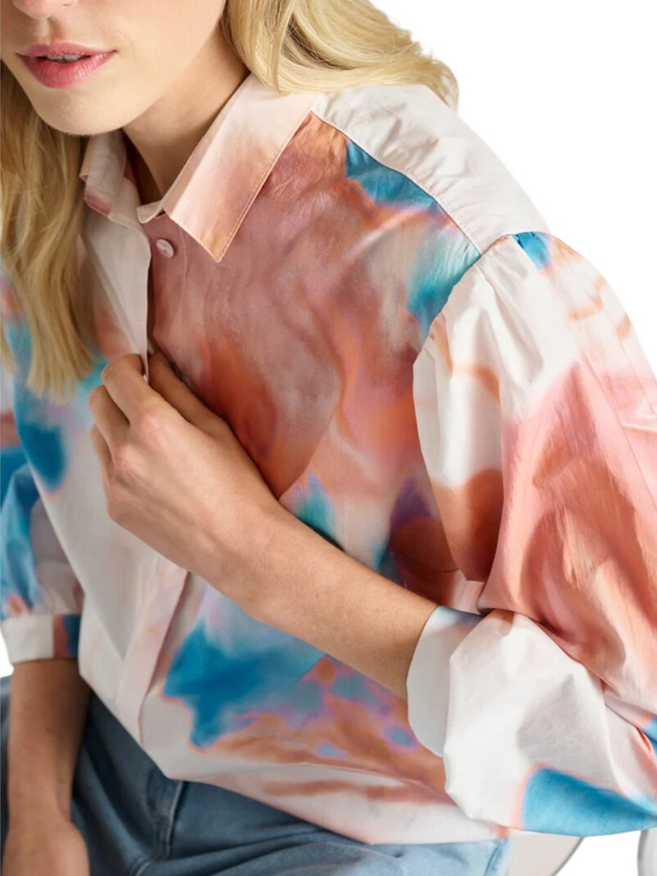 Multicolor blouse met print en zakken Marie Mero