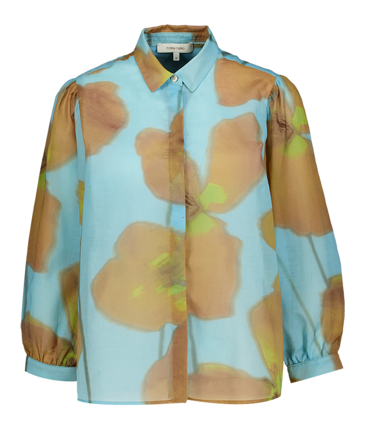 Blauw bruine Blouse Marie Mero