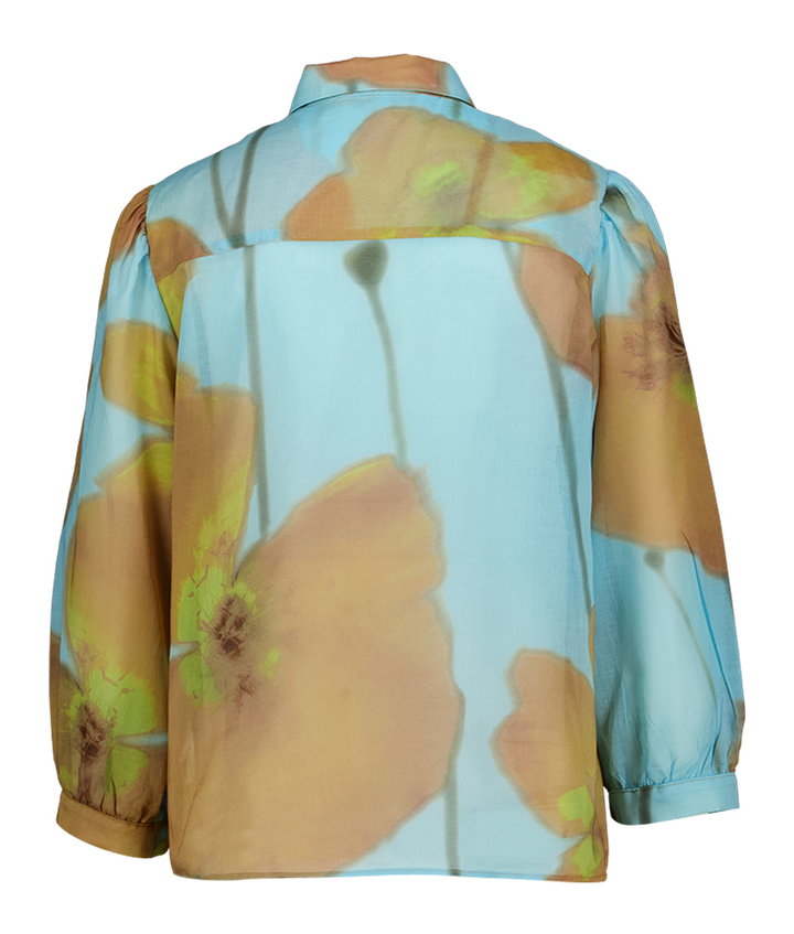 Blauw bruine Blouse Marie Mero