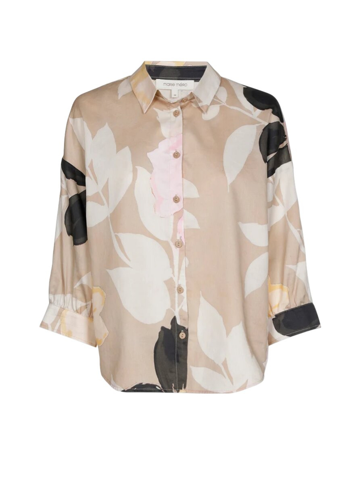 Beige blouse met bloemenprint Marie Mero