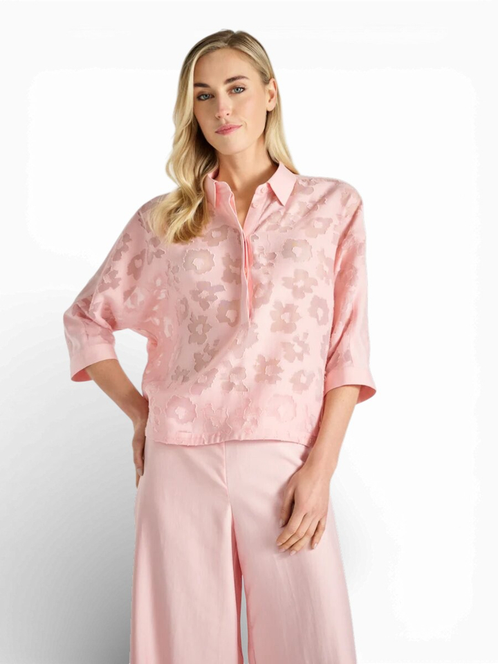 Roze transparante bloemen blouse Marie Mero