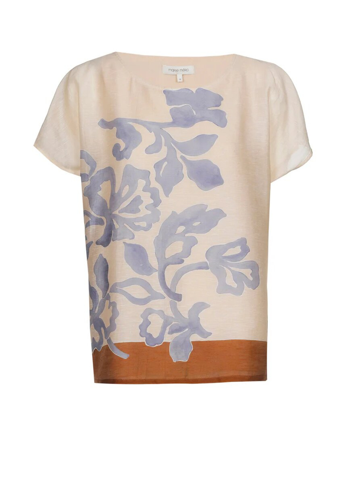 Beige bloes met print Marie Méro