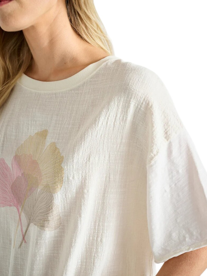 Beige t-shirt met opdruk Marie Méro