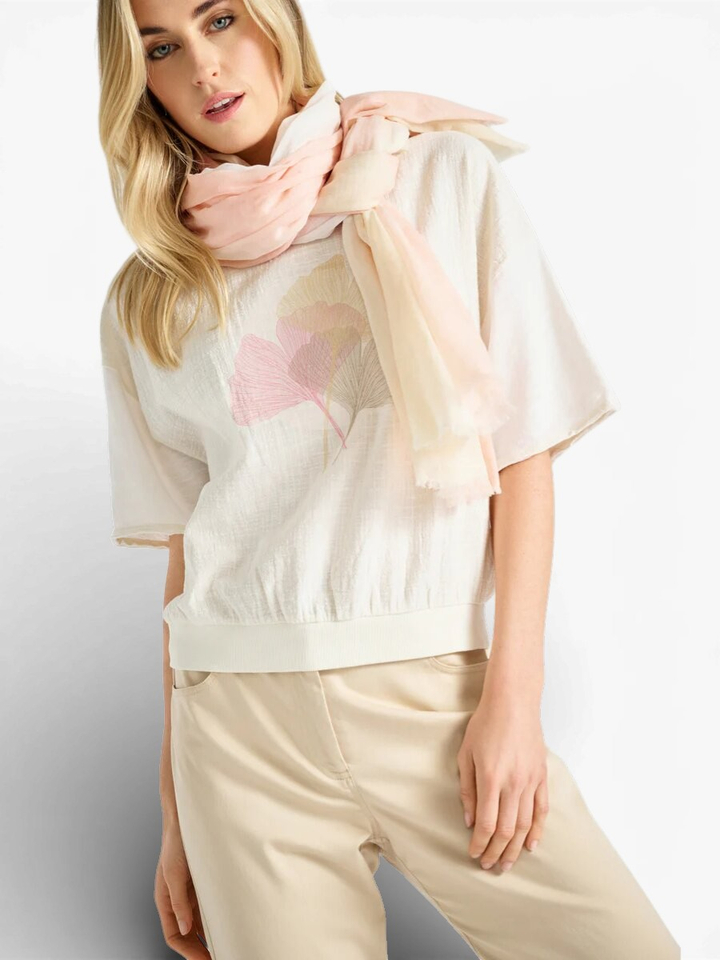 Beige t-shirt met opdruk Marie Méro