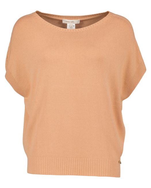Zalmkleurige pull met korte mouwen Marie Mero