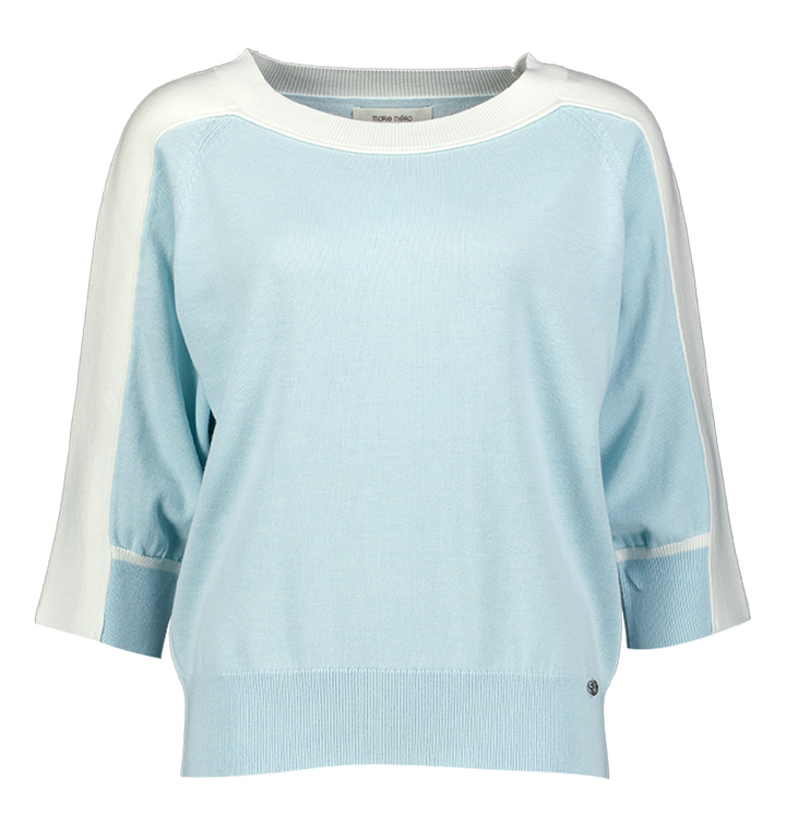 Blauwe trui met ecru detail  Marie Mero