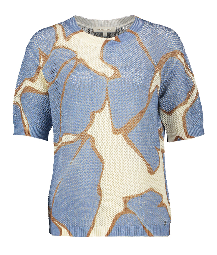 Blauwe trui met print Marie Mero