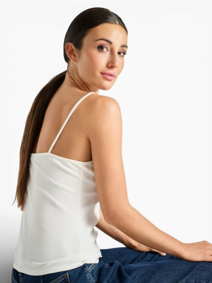 Ecru top in ribbelstof Marie Mero