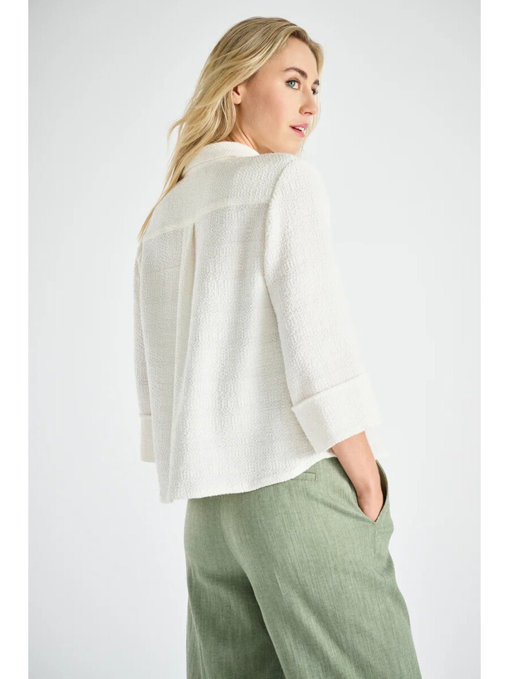 Ecru korte jas met structuur Marie Mero 