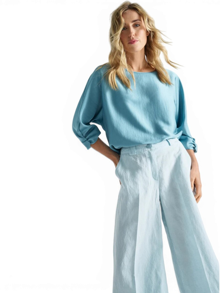 Blauwe losvallende broek Marie Mero