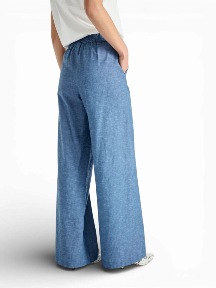 Blauwe broek met licht motief Marie Méro 