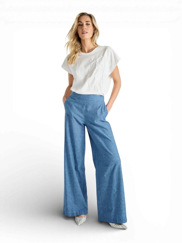 Blauwe broek met licht motief Marie Méro 