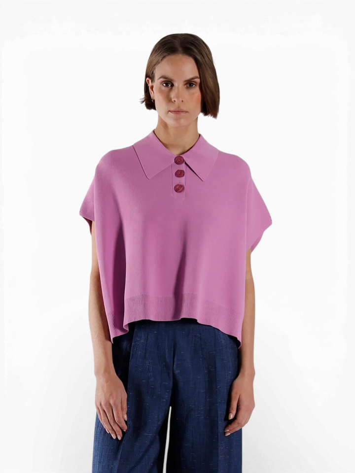 Roze oversized polo Wanda Julia June