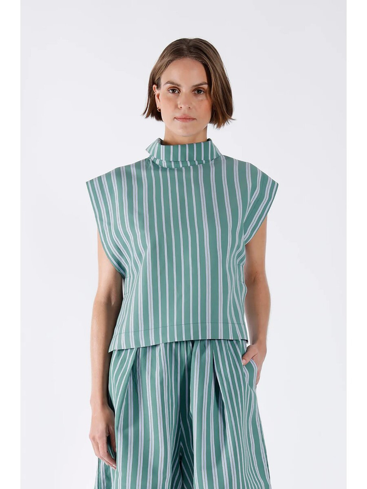 Groene gestreepte blouse Glow Julia June 