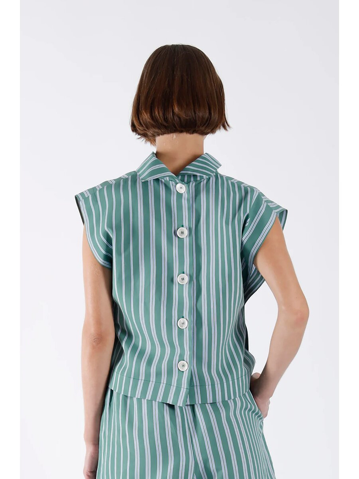 Groene gestreepte blouse Glow Julia June 