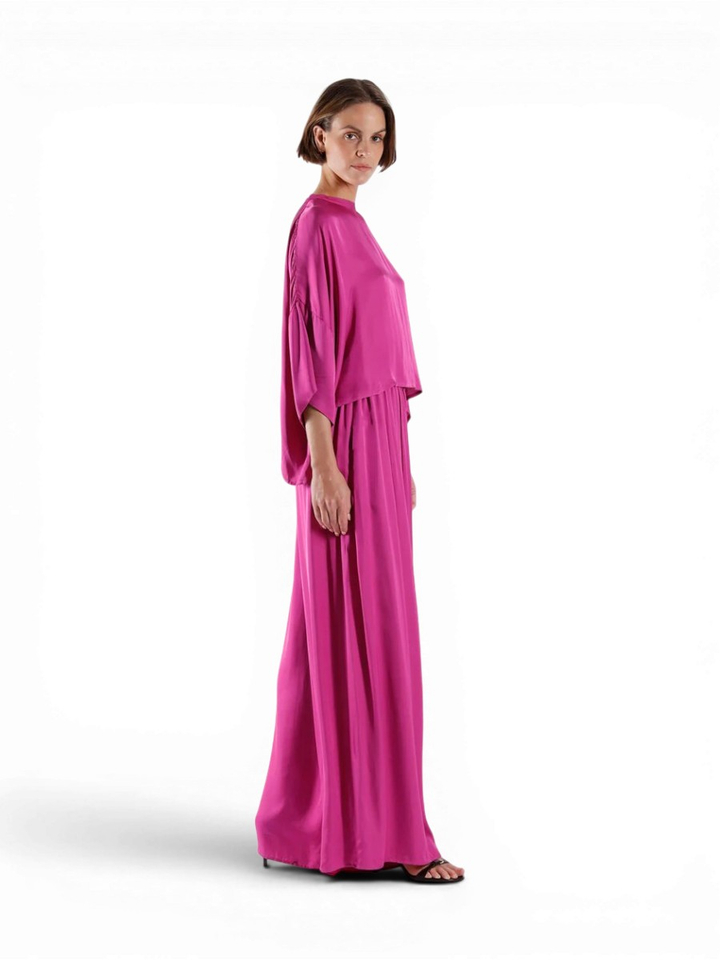 Roze wijde soepelvallende broek Julia June