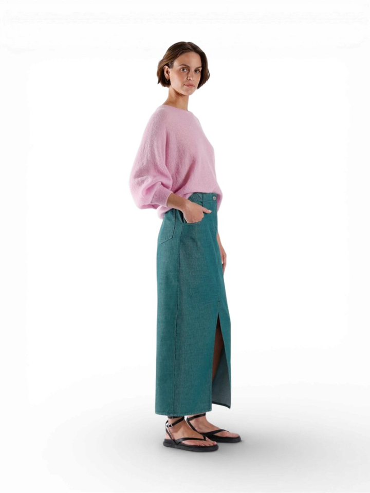 Groene halflange rok Light Julia June