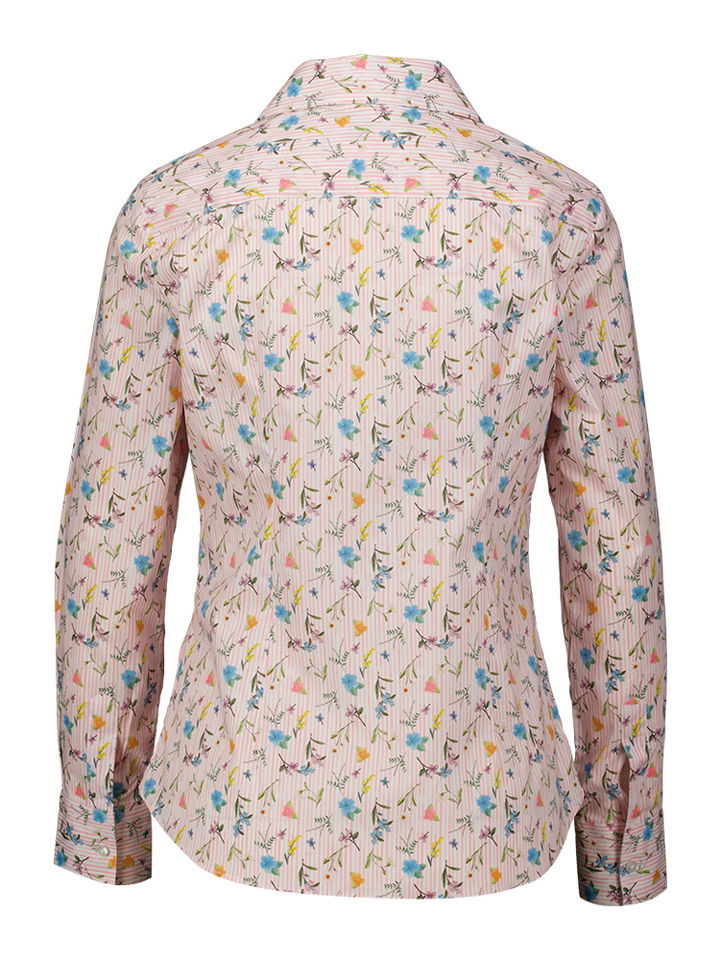 Roze gestreepte blouse met bloemenprint Brigitte Cristiana Conti