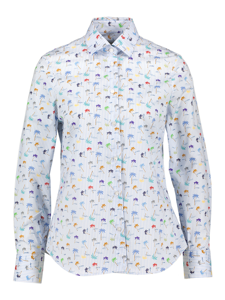 Gestreepte blouse met palmbomen Brigitte Cristiana Conti 