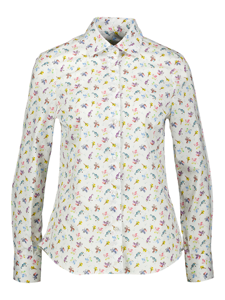 Witte blouse met dierenprint Brigitte Cristiana Conti 