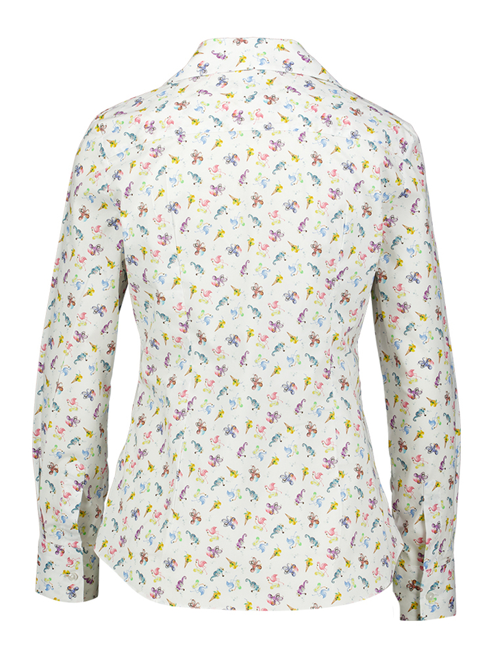 Witte blouse met dierenprint Brigitte Cristiana Conti 