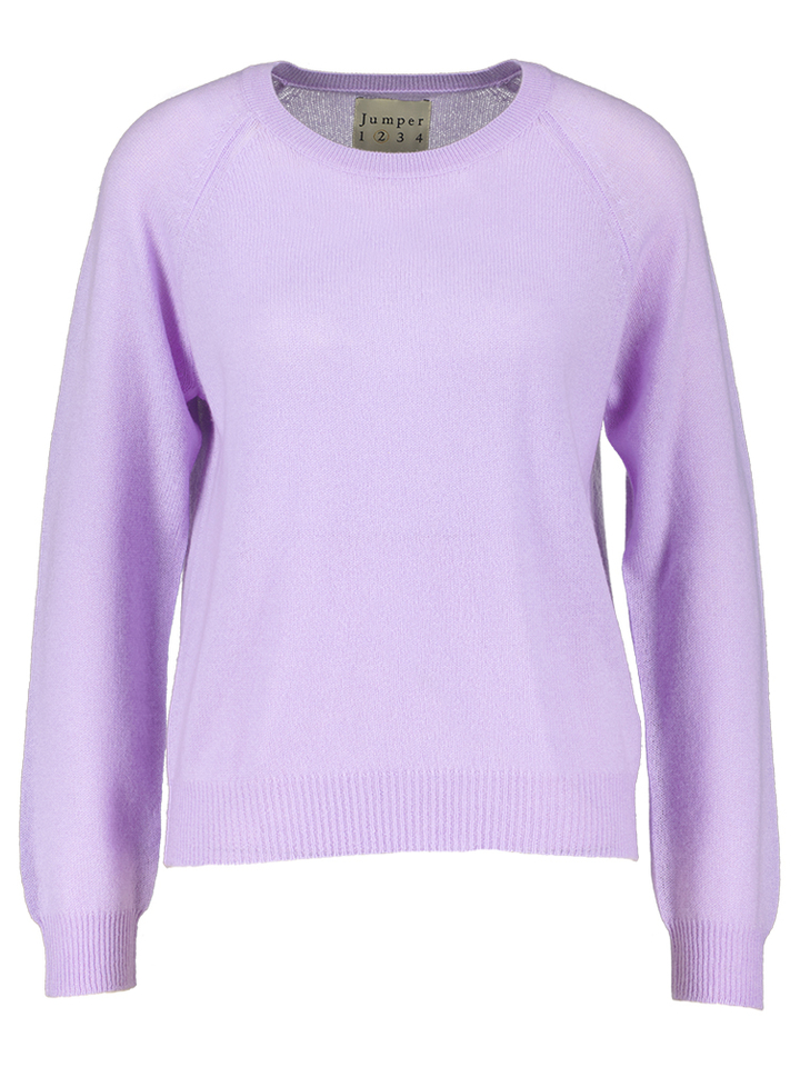 Paarse cachemire trui Crop Crew Jumper