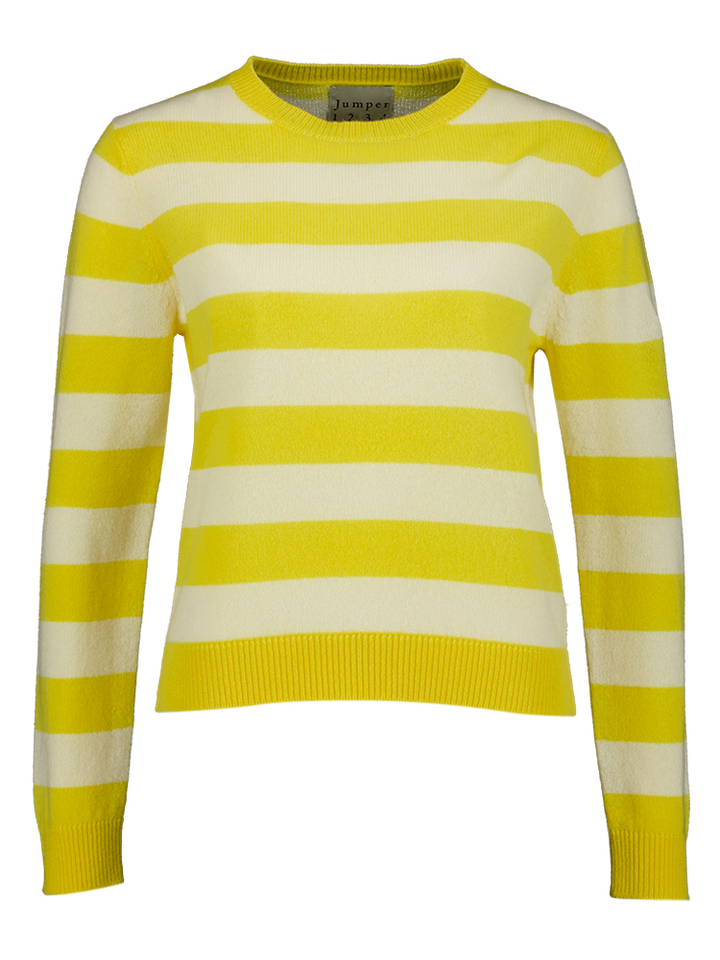 Gele gestreepte cachemire trui Stripe Crew Jumper