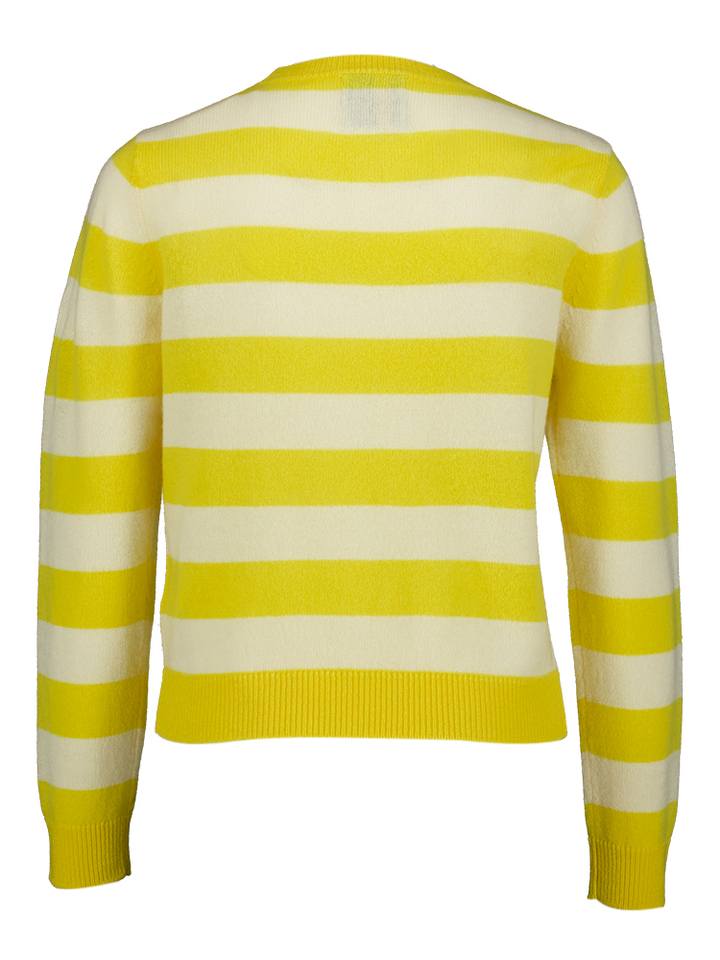 Gele gestreepte cachemire trui Stripe Crew Jumper