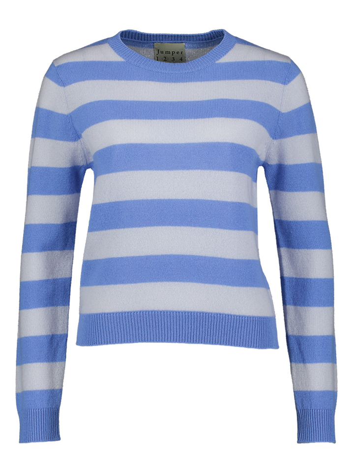 Blauwe gestreepte cachemire trui Stripe Crew Jumper
