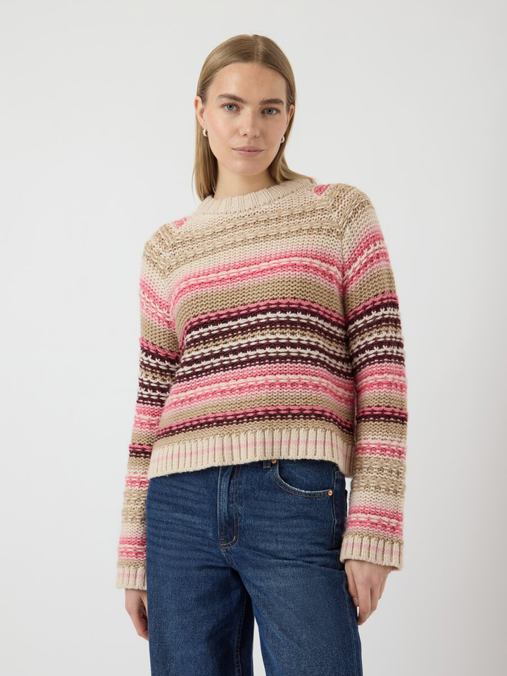 Multicolor gehaakte pull met ronde hals Yasbibi Y.A.S