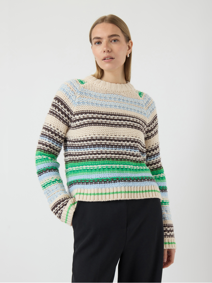 Multicolor gehaakte pull met ronde hals Yasbibi Y.A.S