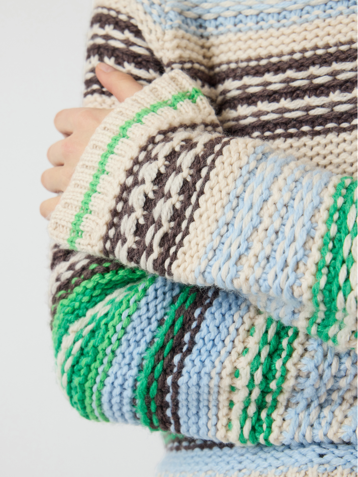 Multicolor gehaakte pull met ronde hals Yasbibi Y.A.S