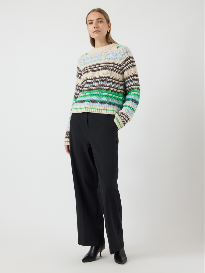 Multicolor gehaakte pull met ronde hals Yasbibi Y.A.S