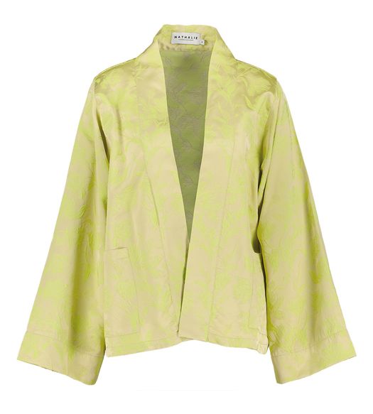 Groene kimono met bloemenprint Flenn Nathalie Vleeschouwer