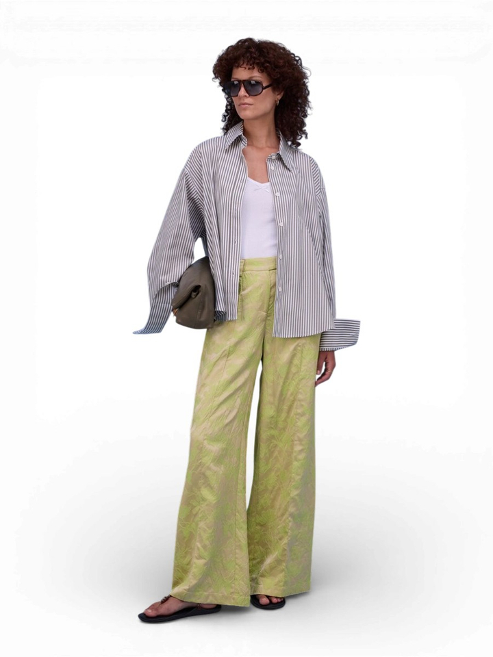 Groene broek met print Nathalie Vleeschouwer 