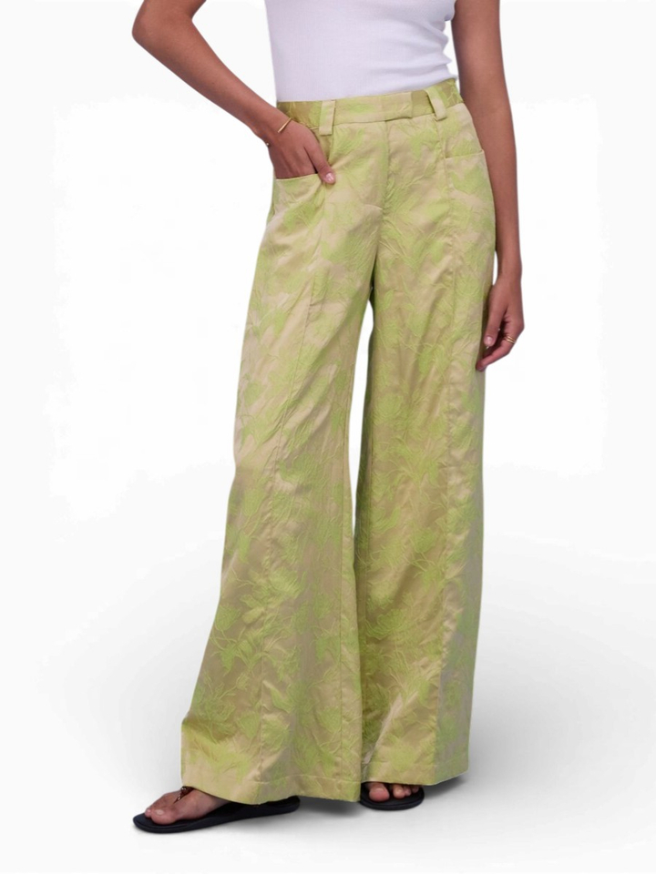Groene broek met print Nathalie Vleeschouwer 