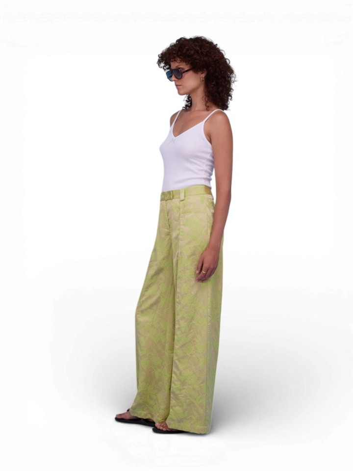 Groene broek met print Nathalie Vleeschouwer 