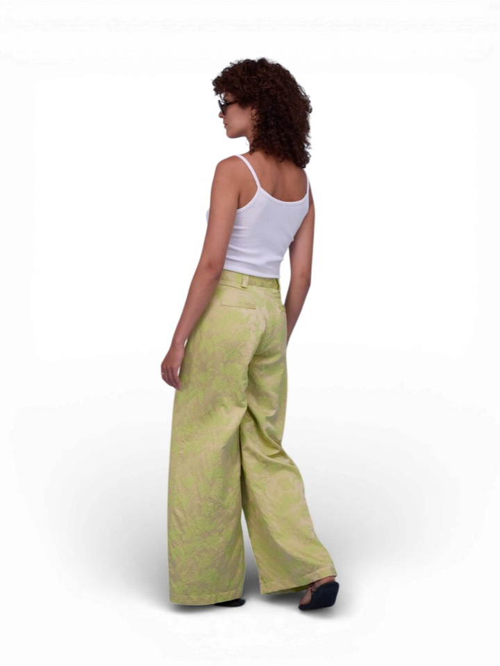 Groene broek met print Nathalie Vleeschouwer 