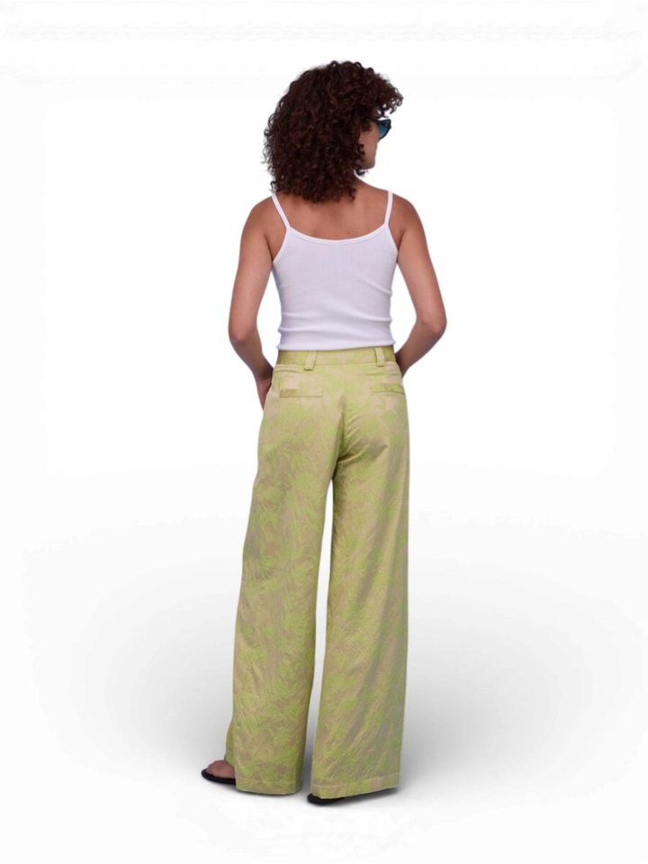 Groene broek met print Nathalie Vleeschouwer 