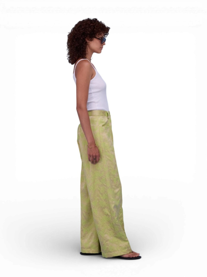 Groene broek met print Nathalie Vleeschouwer 
