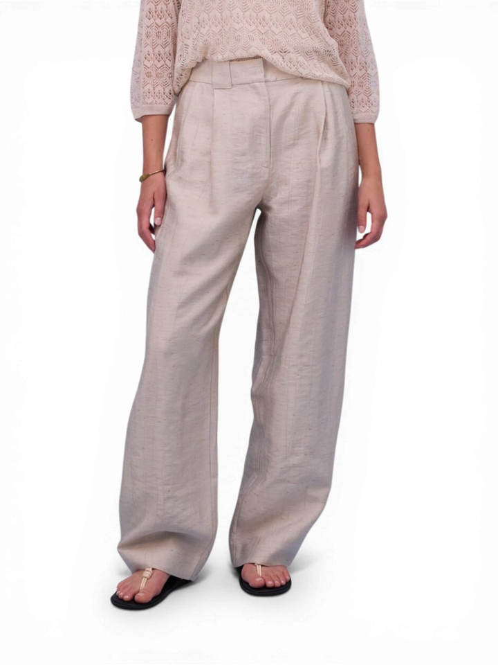 Beige geklede broek Harpo Nathalie Vleeschouwer 