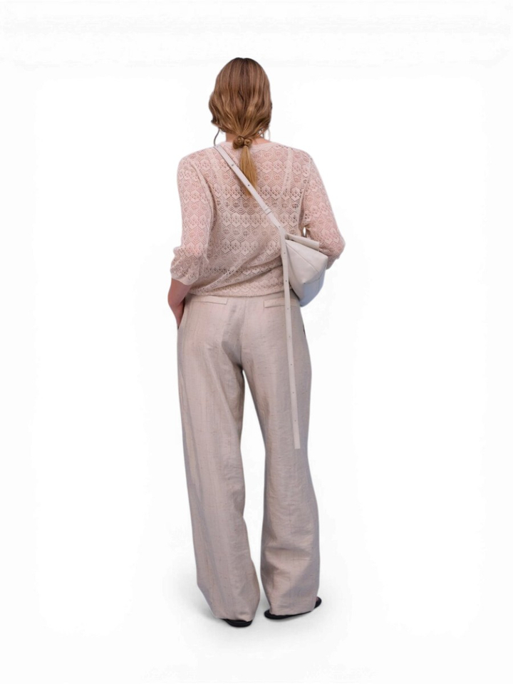 Beige geklede broek Harpo Nathalie Vleeschouwer 