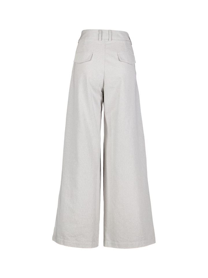 Zilver geklede broek Edward Nathalie Vleeschouwer 