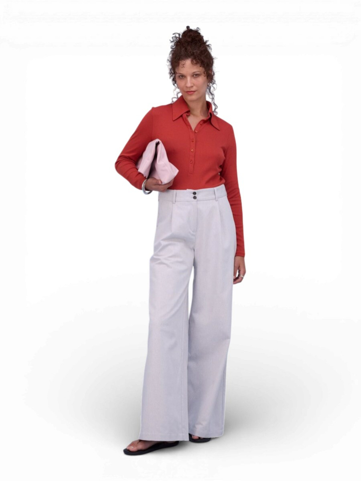 Zilver geklede broek Edward Nathalie Vleeschouwer