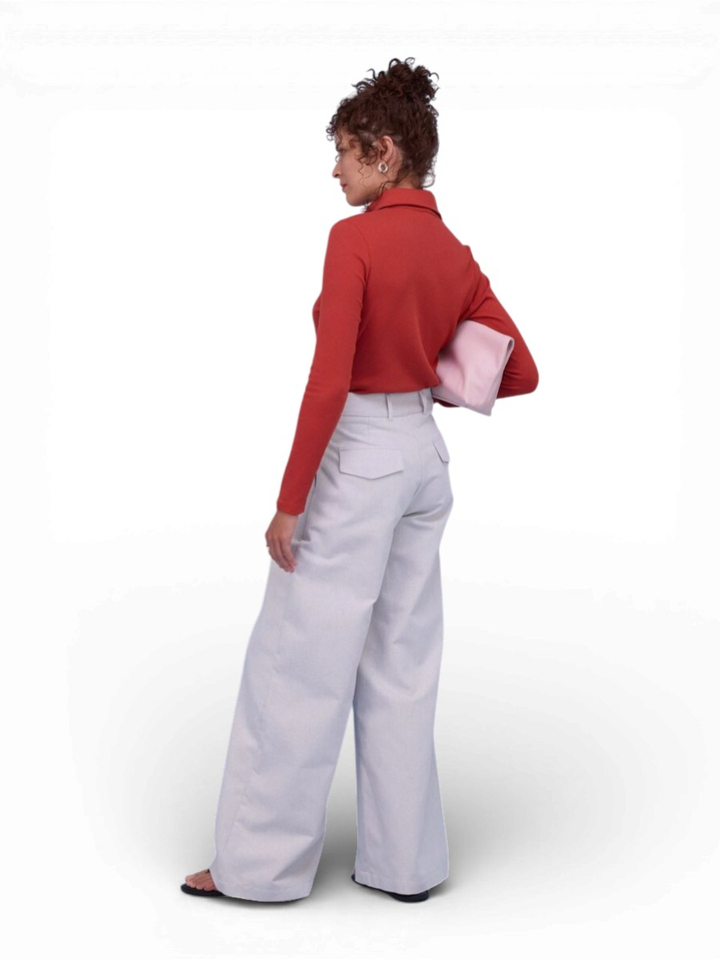 Zilver geklede broek Edward Nathalie Vleeschouwer