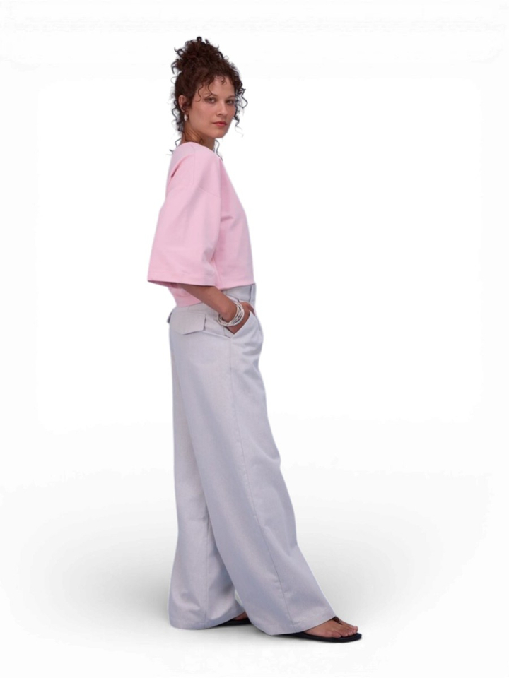 Zilver geklede broek Edward Nathalie Vleeschouwer