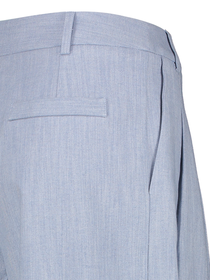 Blauwe losvallende broek structuur Guy Nathalie Vleeschouwer