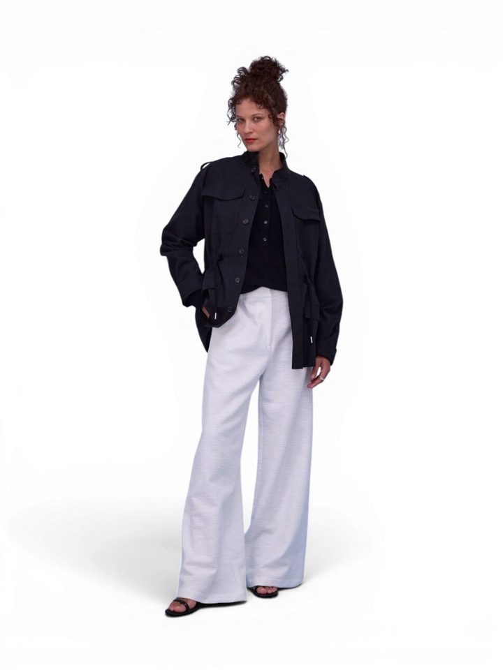 Witte losvallende broek structuur Hector Nathalie Vleeschouwer
