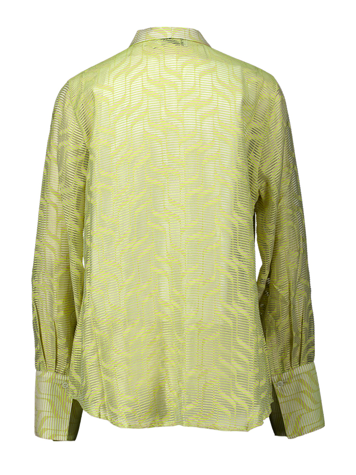 Gele bloes met print en strik detail Gilou Nathalie Vleeschouwer
